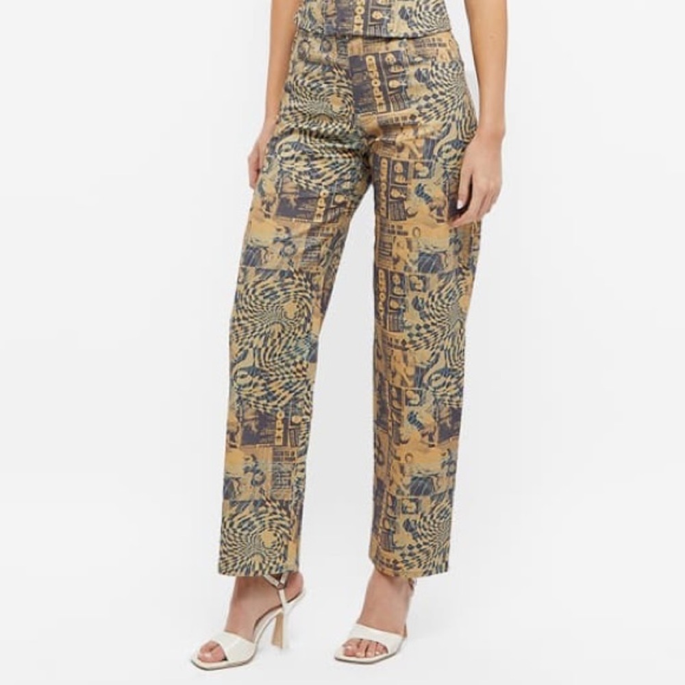 NWOT MIAOU FARGO WANTED PRINT PANTS - SIZE S - Picture 4 of 13